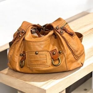 NICOLI Tan Leather crossbody/ shoulder bag made in Italy